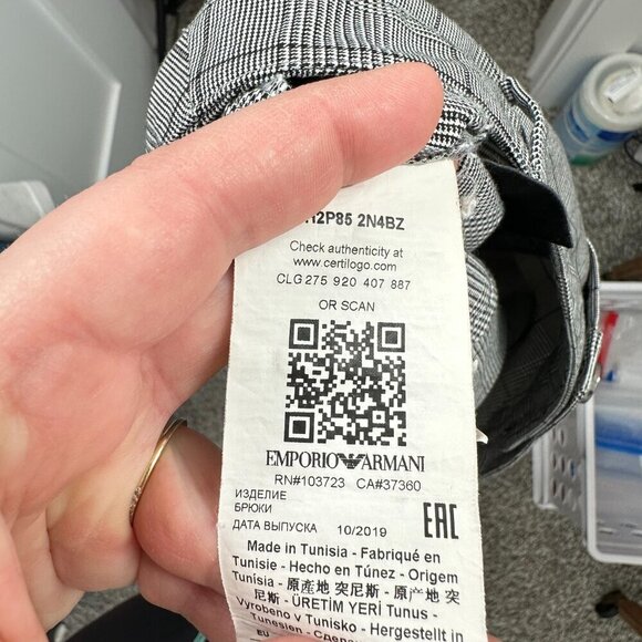 Emperio Armani Glen Plaid Striped Ankle Dress Pants Casual Office Career - Picture 4 of 10